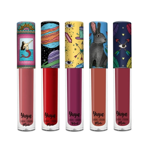 Yuya - Set especial de 5 labiales (Quédate, Feliz Feliz, La Sirena, Un Besito y Mi Amor.)