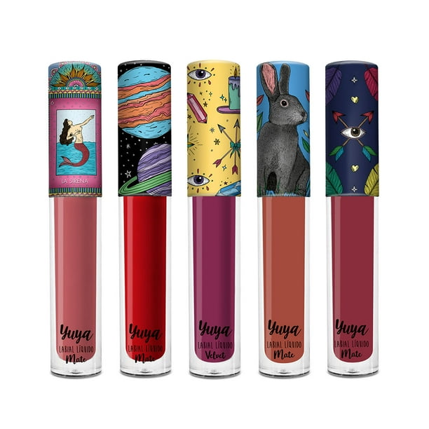 Yuya - Set especial de 5 labiales (Quédate, Feliz Feliz, La Sirena, Un Besito y Mi Amor.)