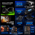 thumbnail image 3 of PC Gamer Completa IA Xtreme PC Gaming MSI NVIDIA GeForce RTX 5060 AMD Ryzen 5 5500 16GB SSD 1TB WIFI Monitor 23.8 144Hz Black Productividad Versátil Acelerada con IA, 3 of 6