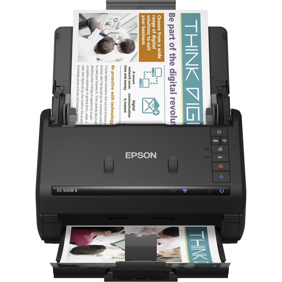 Epson Workforce ES-500W II Escáner inalámbrico de Documentos de computadora dúplex a Color para PC y Mac, con alimentador automático de Documentos (ADF) y escaneo Desde Smartphone o Tablet
