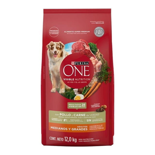 Alimento para Perro Purina One One Medianas y Grandes Carne, Pollo 12kg