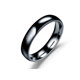 thumbnail image 1 of Anillo negro 4mm talla 6 De Pareja De Titanio Liso De Acero Inoxidable Simple, 1 of 1
