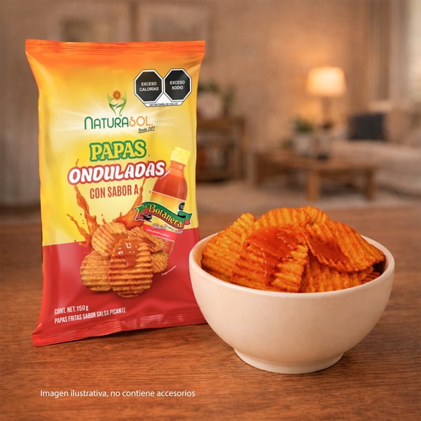 Imagen 4 de Papas Fritas Naturasol Onduladas Con Sabor a Salsa La Botanera 150 g