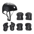 thumbnail image 1 of Casco de bicicleta para niños Juego de casco con rodilleras Guardias de muñequera de almohadillas, elegante engranaje de skateboard juego para Negro, 1 of 8