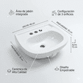 thumbnail image 4 of Lavabo Cato modelo Lucas de cerámica color blanco, 4 of 8