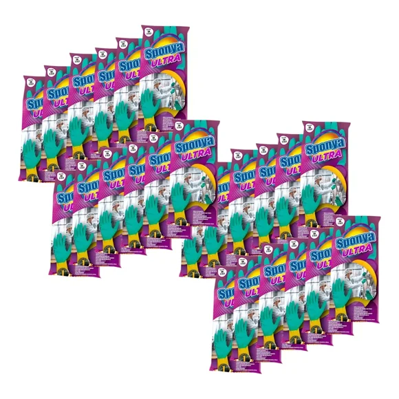 Pack Kit 20 Pares Guantes Limpieza Sponya Ultra Uso Rudo