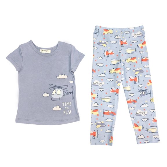 Pijama George para Beba Set Playera Manga Corta con Pantalón Azul Talla 3EG Años