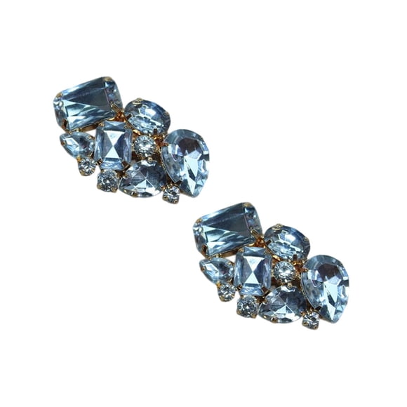 Sonducket 2 piezas zapatos Clips Rhinestone flor hebilla nupcial boda zapato tacones altos sandalias decoración joyería niñas Calzado Blanco
