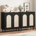 thumbnail image 2 of Qinaqin Rattan-Accented Sideboard Buffet Gabinete Solid Madera Feet para Living Sala cm de Alturaallway Ample Almacenamiento Solution, 2 of 7