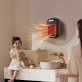 thumbnail image 1 of Mini calefactor | Calefactor portátil de pared de 600 W con termostato | Protección contra sobrecalentamiento y vuelcos | Calefactor silencioso para escritorios de oficina pequeños | Temporizador d, 1 of 5