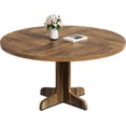 thumbnail image 3 of Yeshouse Mesa de comedor redonda de 47inch para 4 personas, estilo rústico, tapa de madera y base estable, gris, 3 of 7