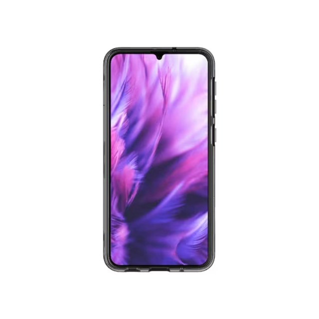 funda cover niunu para galaxy a10 negro gp-fpa105kdabw Funda protectora para Galaxy A10 en color negro, vista frontal centrada con borde delgado que muestra recortes para botones laterales, puerto de carga y cámara, acabado liso mate y perfil ajustado al teléfono, y suele usarse para transportar el teléfono en bolsos o mochilas.