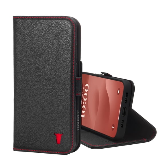 Funda TORRO Premium Leather para iPhone 15 Pro Max, color negro