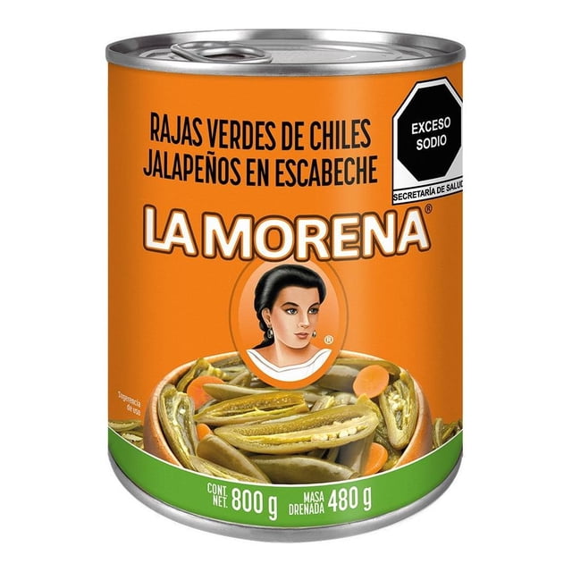 Rajas verdes La Morena de chiles jalapeños en escabeche 800 g
