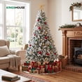 thumbnail image 3 of Árbol Nevado de Navidad 1.80 m Artificial con Soporte Metal 800 Ramas Frondoso Decoración Navideña, 3 of 7