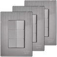 thumbnail image 1 of Placa Triple Apagador Inoxium3ASilver 3Pzas Apagadorx3 125-250VCA 10A 50/60Hz Plateado Acero Inoxidable/PC., 1 of 3