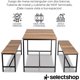 thumbnail image 3 of Juego De Mesa Y Sillas de Comedor Mesa De Cocina De Madera MDF Rústica con 2 Bancas 4 Asientos Ideal para Casa Cocina Vintage (Café), 3 of 5