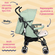 thumbnail image 5 of Carriola Bastón Ultraligera Plegable Viajera iBaby Ischia verde, 5 of 9