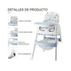 thumbnail image 3 of Silla Periquera Bebé 3 En 1 Silla Alta Con Ruedas color gris, 3 of 4