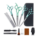 thumbnail image 1 of Kit De Tijeras Barbero Estilista Cortadoras De Cabello 12pcs plata con verde, 1 of 5