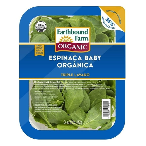 Espinaca Orgánica Baby Earthbound Farm 142 G