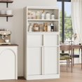 thumbnail image 4 of Yeshouse Armario independiente alto de 130 cm con puertas, dos cajones y estantes, ideal para cocina, comedor, baño, despensa y lavandería, 4 of 7