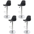 thumbnail image 1 of Sillas para Bar y Barra de Cocina con Respaldo y Reposapies de Altura Ajustable Banco Taburete Giratorio con Asiento Acolchado de Diseño Moderno Set 4 Piezas Negro, 1 of 7