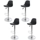 thumbnail image 1 of Sillas para Bar y Barra de Cocina con Respaldo y Reposapies de Altura Ajustable Banco Taburete Giratorio con Asiento Acolchado de Diseño Moderno Set 4 Piezas Negro, 1 of 7