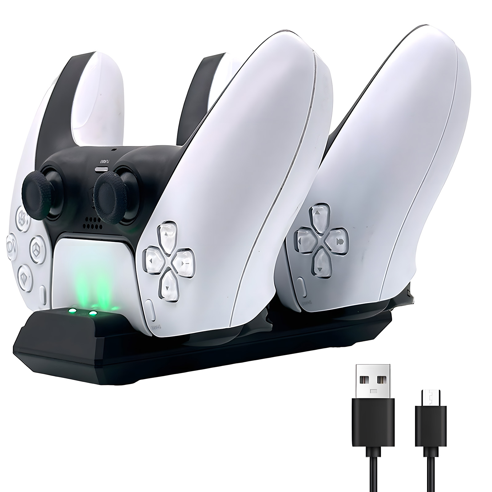 Cargador rápido inalámbrico para mando PlayStation 5 con conexión USB tipo C para joystick PS5 y accesorios para mando PS5