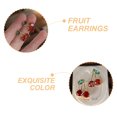 thumbnail image 3 of KALLORY 1Par Aretes De Cereza Para Mujer Aretes Estéticos Con Único Y, 3 of 8
