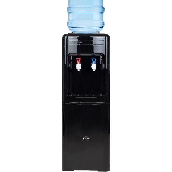 Dispensador De Agua Fría Y Caliente Despachador De Agua Electrico Enfriador De Carga Superior Dispensador Automático con Gran Espacio de Almacenamiento Apto para Hogares Oficinas (Negro)