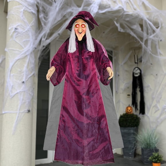 Decoración de Halloween BLESIY Colgante de Halloween Sonidos Espeluznantes Durable con ojos rojos intermitentes