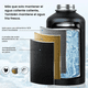 thumbnail image 3 of "2l Acero Inoxidable Botella De Agua Térmica Frío Deportiva Belug, Negro ", 3 of 5