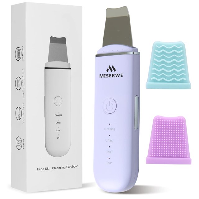 Color Moado Espátula facial Skin Scrubber MISERWE con 4 modos, color morado ...