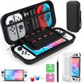 thumbnail image 1 of Funda de transporte para Switch OLED, kit de accesorios 11 en 1 para Nintendo Switch OLED con funda protectora rígida transparente, protector de pantalla HD para Switch y tapas para los pulgares, 1 of 9