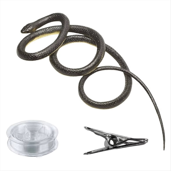 Serpiente en una Cuerda, Accesorio de Broma con Cuerda y Clip, Serpiente Falsa, Serpiente de Goma Realista para Bromear con Tus Amigos.