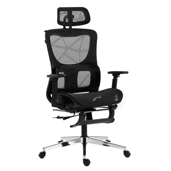Silla Ejecutiva Acteck Flux Ultra EC696HR, Respaldo de Malla, Reposabrazos, Reposapiés, Negro