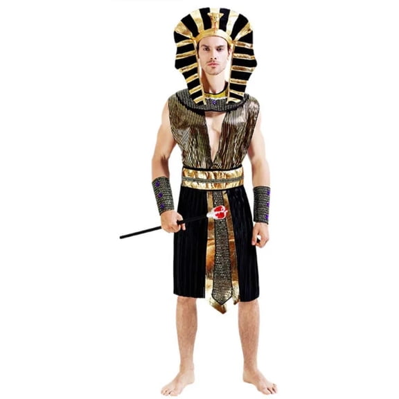 Disfraz de Faraón Egipcio para Adulto Talla M, Halloween, Fiestas y Cosplay