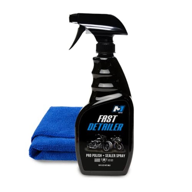 Limpiador para motocicletas M1 Moto Fast Detailer 473 ml con paño