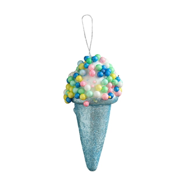 Adornos para árbol de Navidad, decoraciones navideñas, bricolaje, lindo y dulce adorno para árbol de Navidad. Helado azul