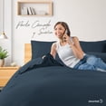 thumbnail image 4 of Juego de Funda para Edredon Duvet Dreamlab, Tamaño King Size, Color Azul Noche, 3 Piezas, 4 of 9