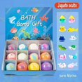 thumbnail image 3 of Caja con funda de bola de sal de baño de juguete con temática oceánica, nueva bola de baño de 12 piezas 2026, que contiene resorte sorpresa, regalo de Pascua mejorado, relleno de huevo de Pascua, 3 of 7