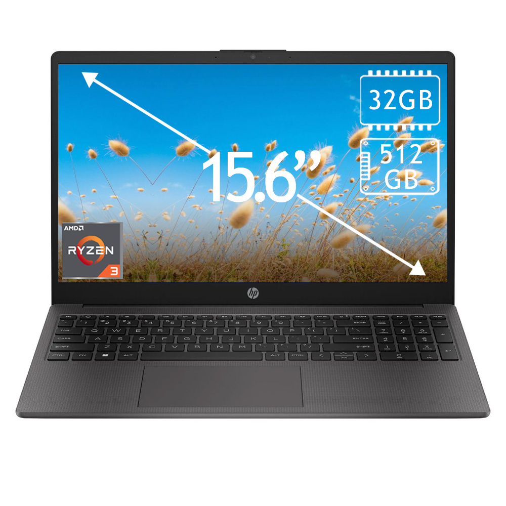 Laptop HP 255 G10 Ryzen 3 32GB 512GB 15.6" Negro
