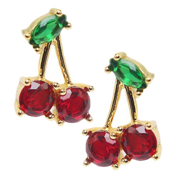 KALLORY 1Par Aretes De Cereza Para Mujer Aretes Estéticos Con Único Y