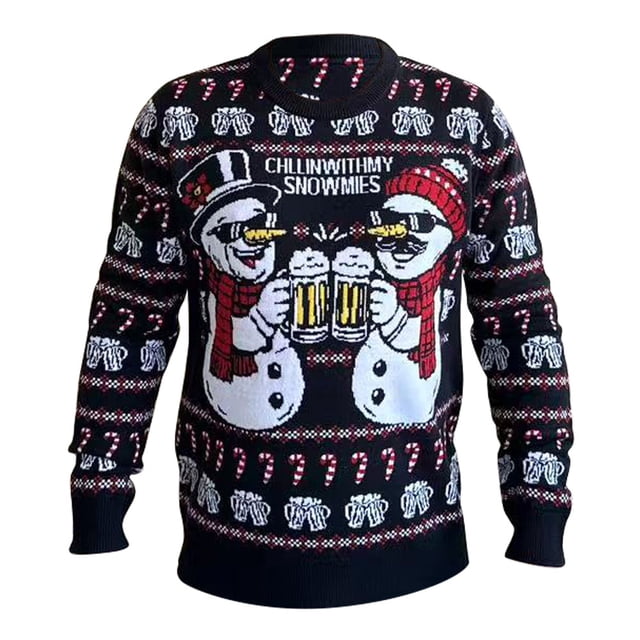 Suéter Navideño para Hombre George Muñeco de Nieve Ugly Sweater Negro, Talla M