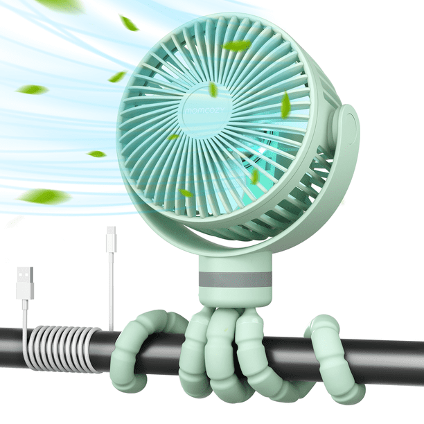 Momcozy Ventilador Portátil para Carriola de Bebé de 8000 mAh, Ventilador de Refrigeración de Mano Batería de Larga Duración de 27 Hours
