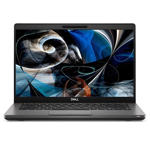 laptop dell latitude 5400 14" full hd, reacondicionado frontal, portátil gris con pantalla 14" mostrando fondo abstracto; biseles negros finos, webcam integrada, logo Dell, teclado completo con clickpad; Intel Core i7 8ª gen, 16GB RAM, 256GB SSD, Windows 11 Pro; ideal para uso empresarial y viajes cortos.