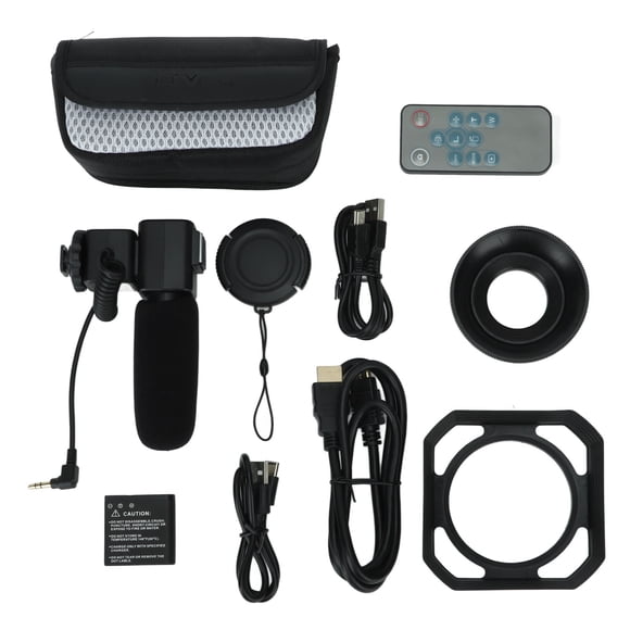 Cámara de vídeo 4K con control remoto, micrófono, parasol, zoom digital de 18 aumentos, cámara digital para adolescentes