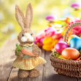 thumbnail image 2 of Decoraciones de Pascua, adornos de Pascua, regalos de Pascua, simulación de conejo de Pascua, decoración de conejo para el hogar y el jardín, conejo de paja creativo, conejo creativo, 2 of 2