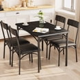 thumbnail image 1 of Yeshouse Mesa de cocina con sillas, mesa de comedor para 4, mesa de comedor Rectangular de Metal y madera con 4 sillas tapizadas, 1 of 7
